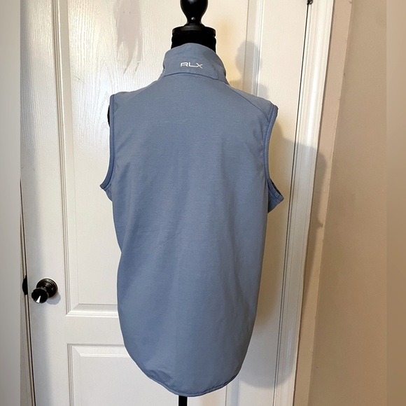 RLX Ralph Lauren Women’s Size M Print Golf Techy Terry Full Zip Vest Jacket Blue - Picture 5 of 9